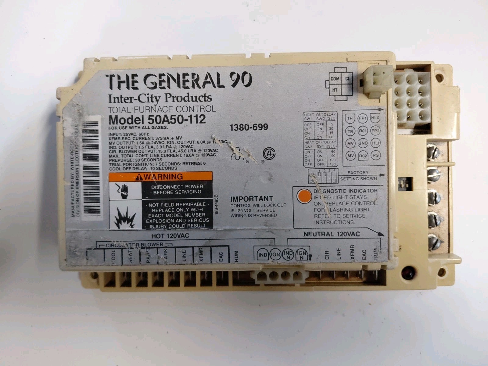 The General 90 Total Furnace Control Board Model 50A50-112
