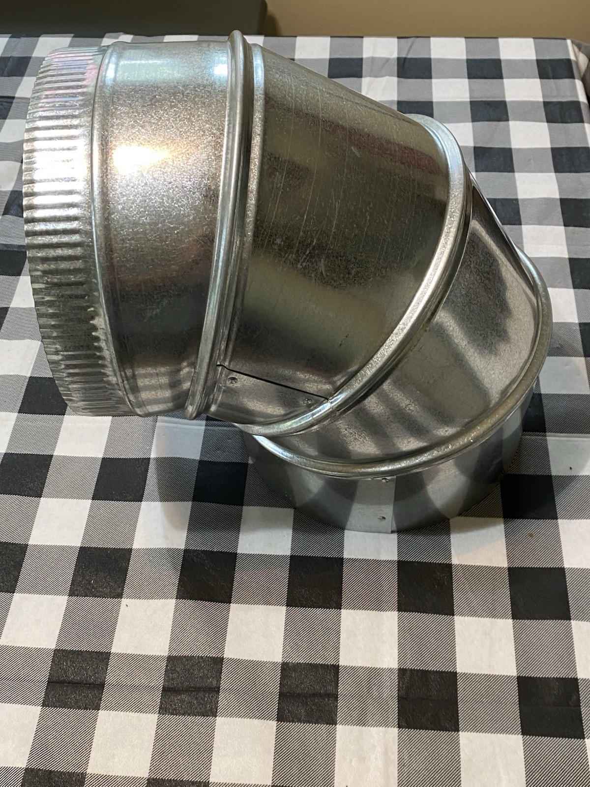 Greenseam Grae990ga26 Round 90 Degree Elbow, 9 In Duct Dia, Galvanized Steel,