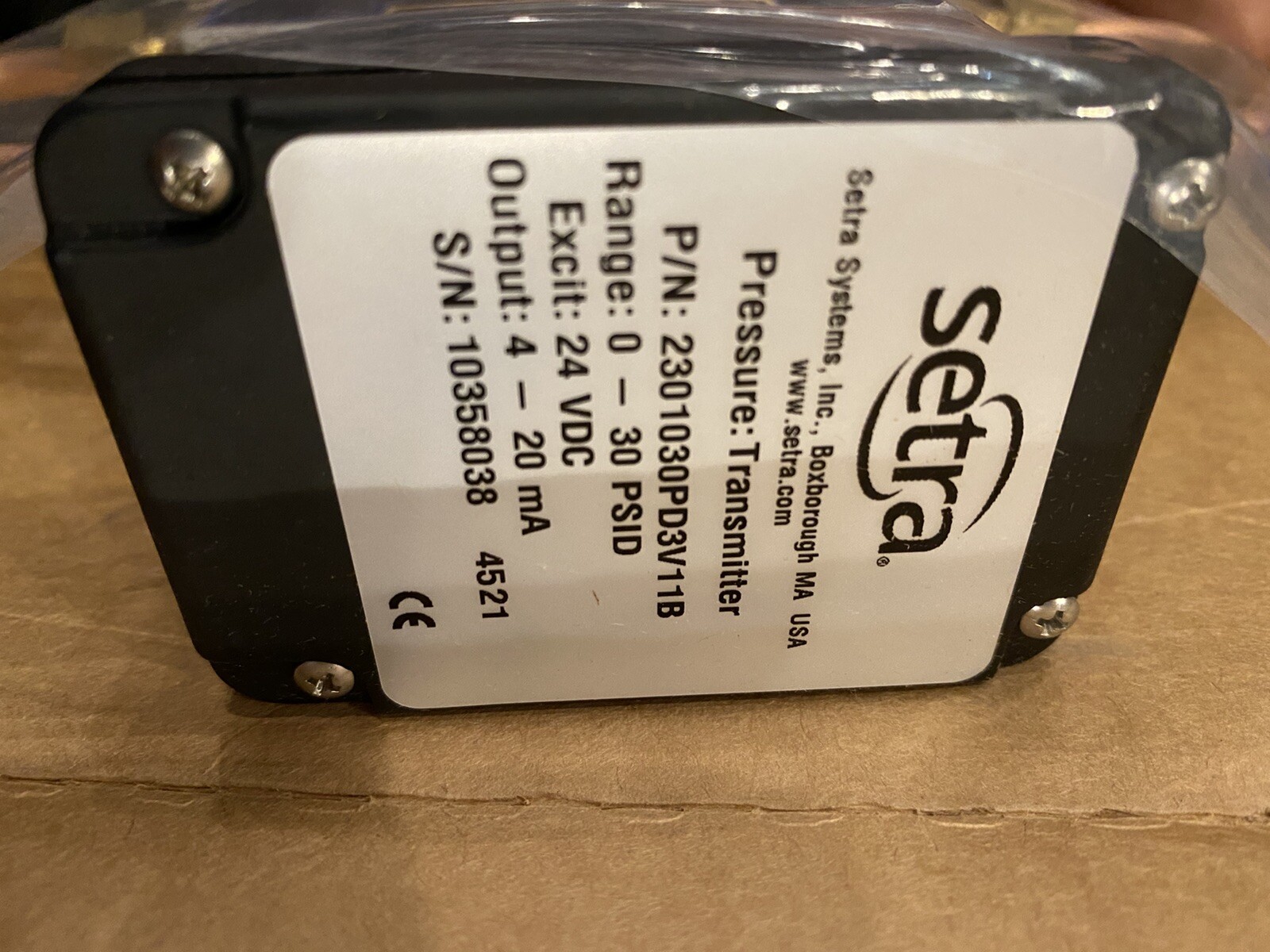 New SETRA Wet to Wet Differential Pressure Transducer 230 0-30 PSID 4-20 mA