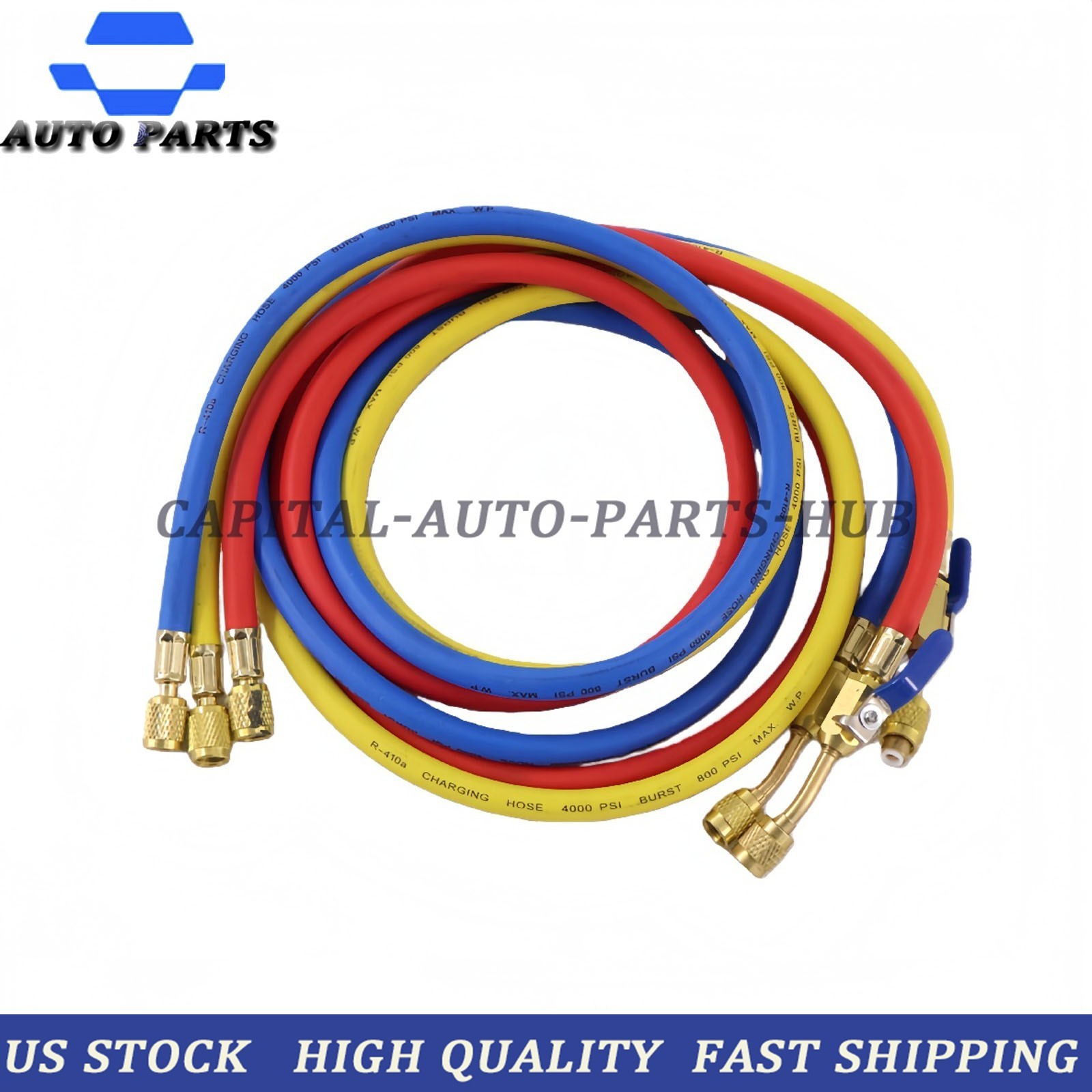 3Pack 29986 Plus II 1/4″ Hose with Compact Ball Valve 72″ for R-410A Refrige USA