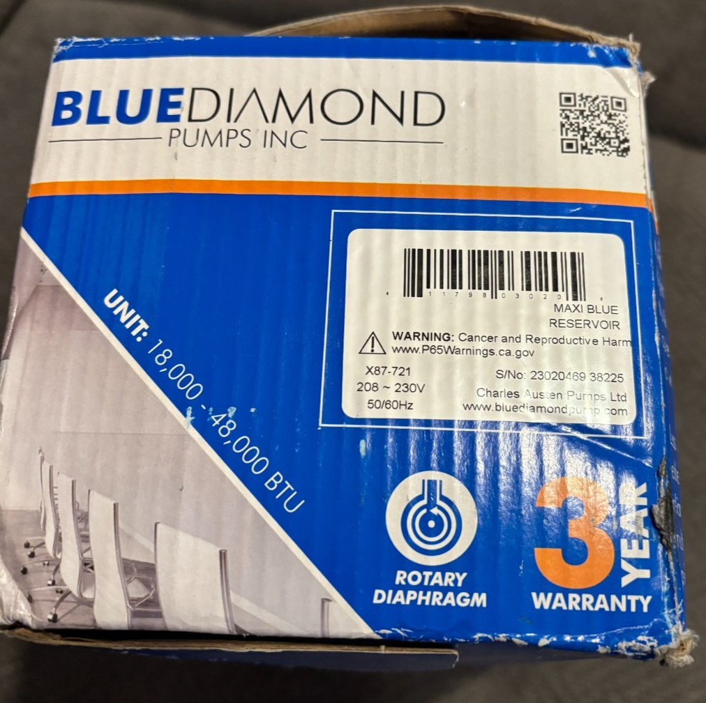 New Blue Diamond MAXIBLUE Condensate Pump X87-721 208-230V