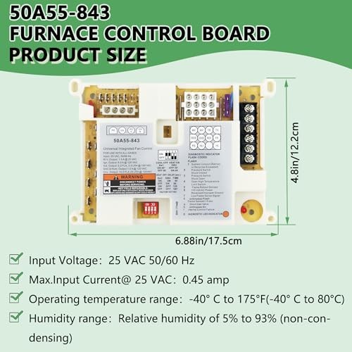 50A55-843 Furnace Control Circuit Board Replacement for White Rodgers