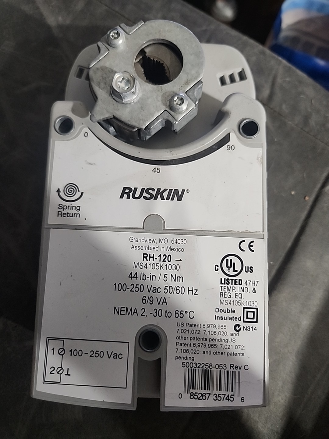 RUSKIN RH-120 Actuator New CONDITION
