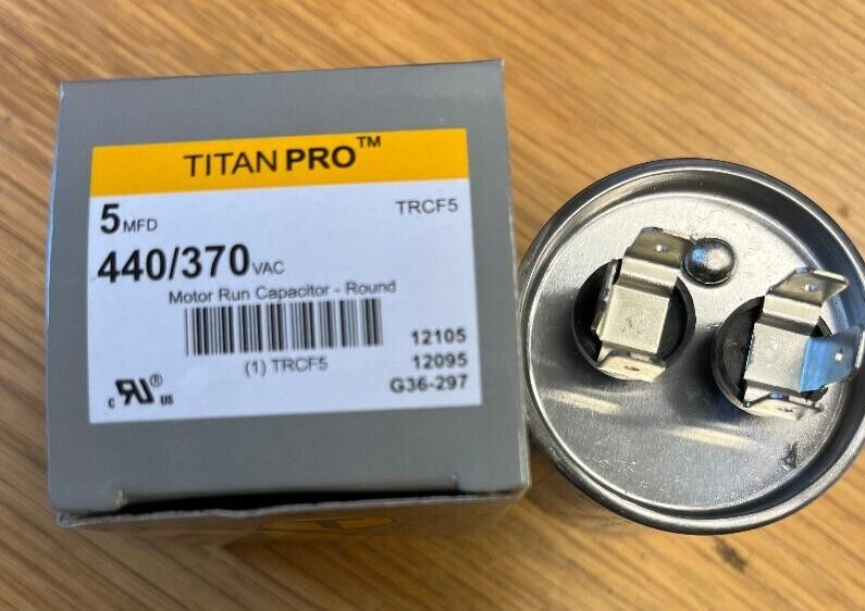 Titan Pro 440/370VAC Motor Run Capacitor ROUND – Silver 12105 G36-297 QTY 2