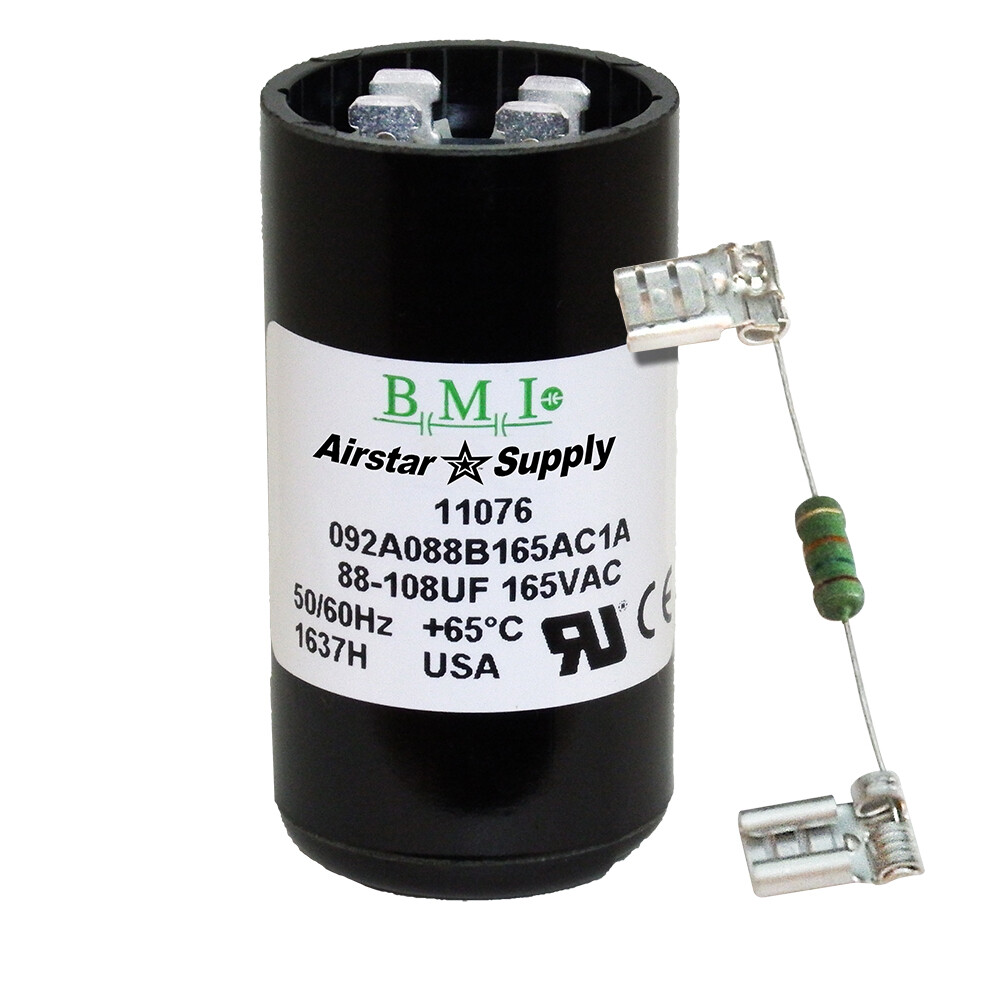 88-108 uF x 165 VAC BMI # 092A088B165AC1A Motor Start AC Capacitor with Resistor