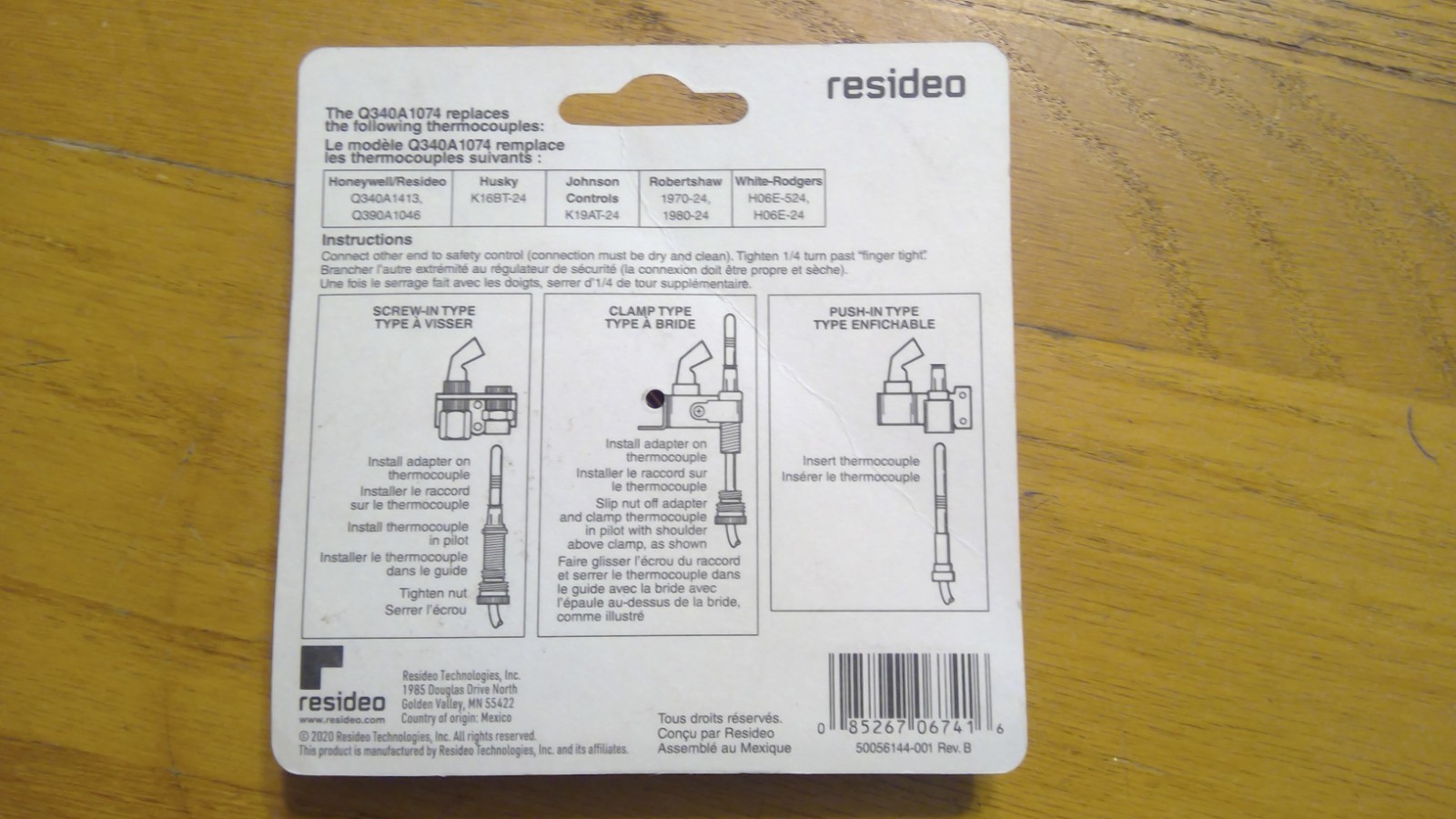 Honeywell Q340A1074 24in Thermocouple