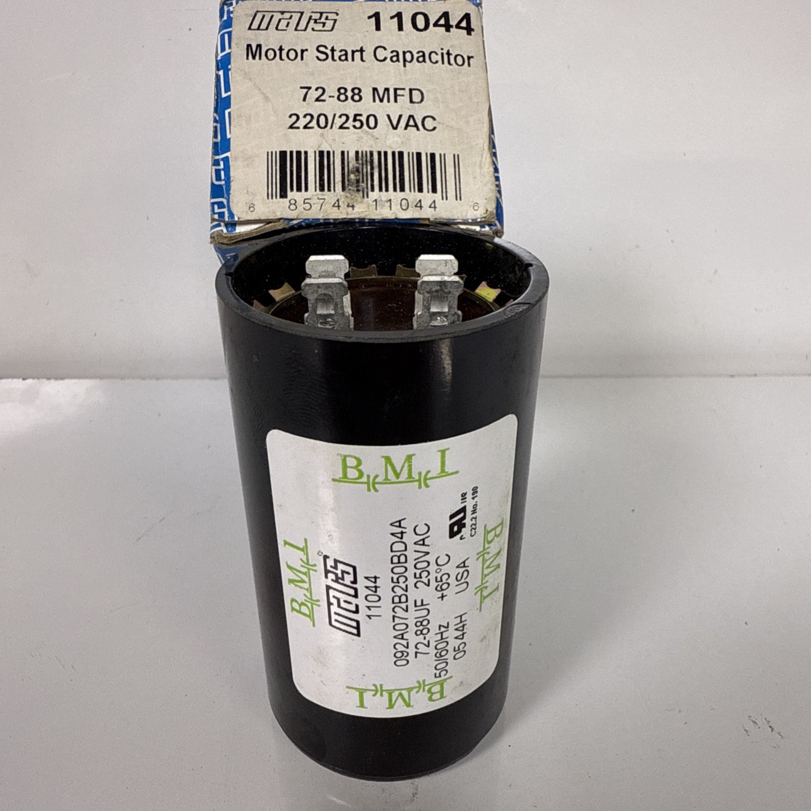 NOS BMI Mars 11044 Motor Start Capacitor 72-88 MFD 250VAC Made USA HVAC