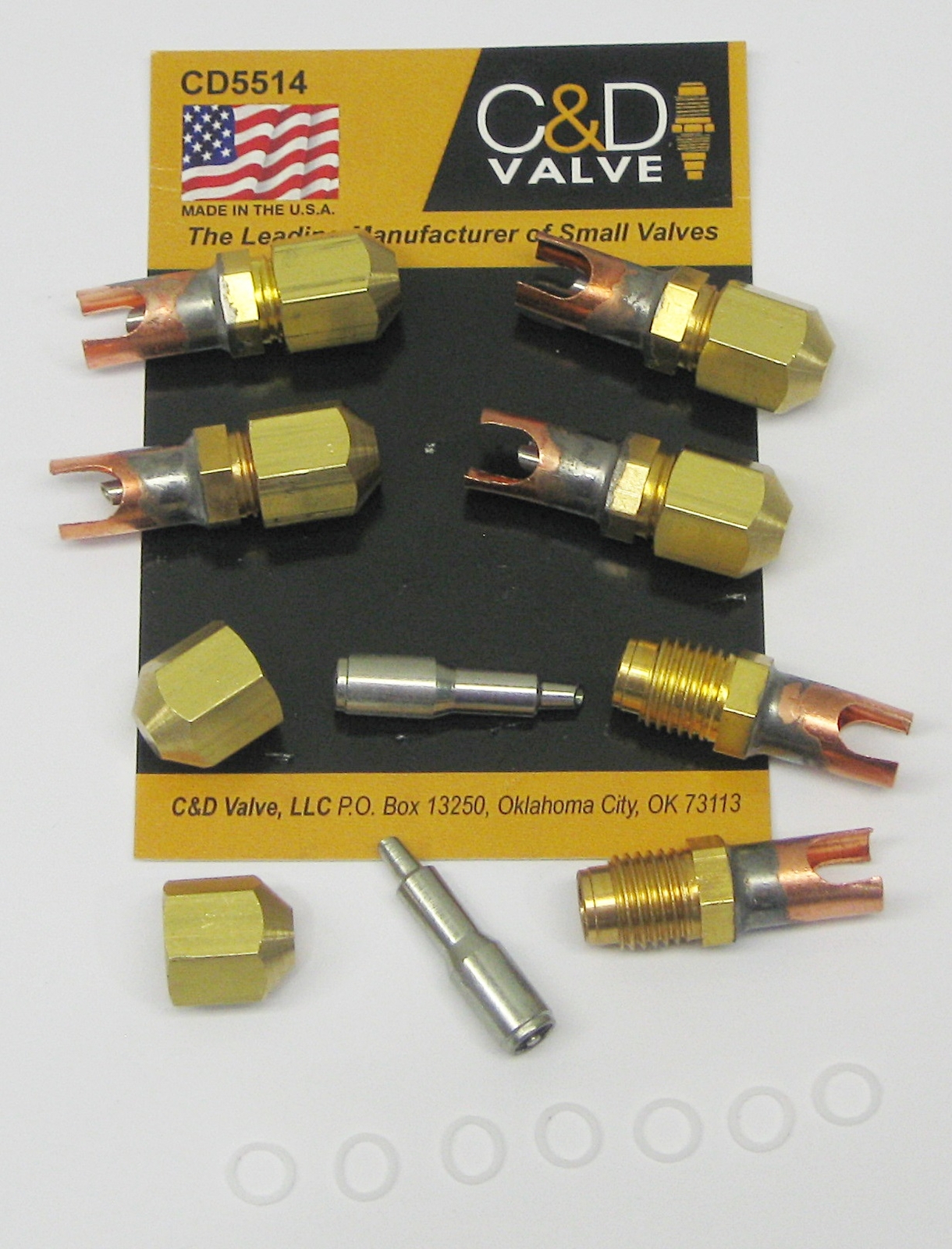 C&D Braze-On Self-Piercing Copper Saddle Valve for 1/4″ Tube CD5514 Package of 6