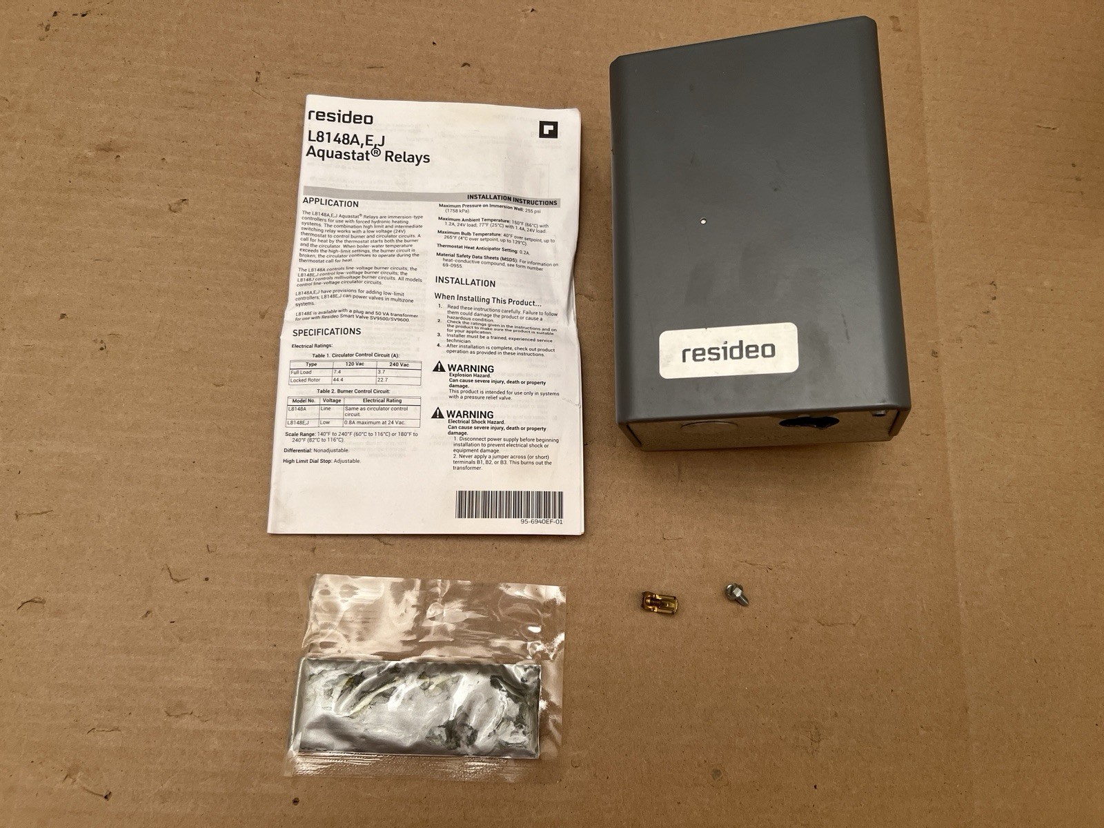 Resideo L8148J1009 Aquastat Relay
