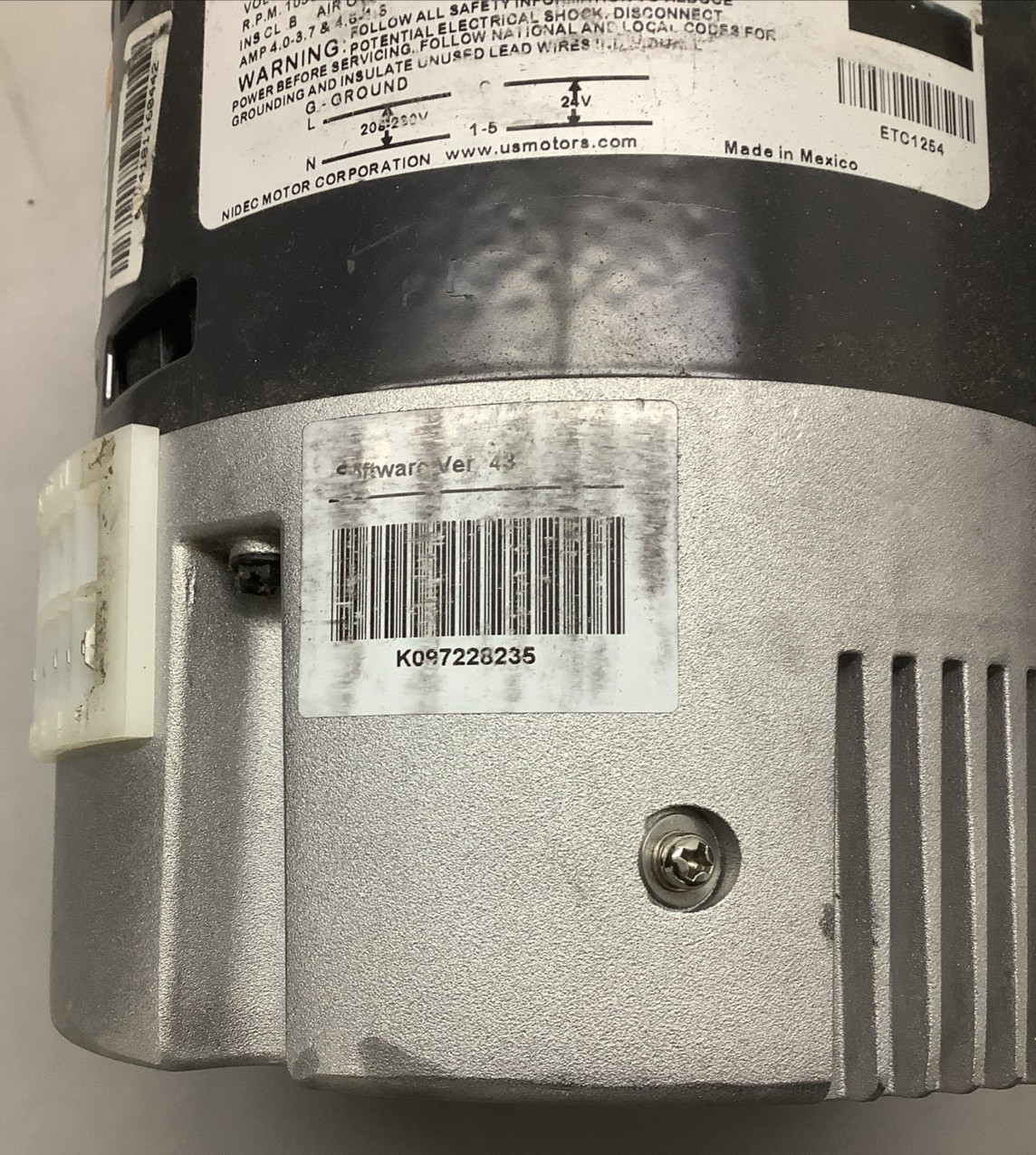 U.S. Motors 6631TS M055PWETC-1254 1/3-1/2HP 1050RPM Blower Motor (R108)