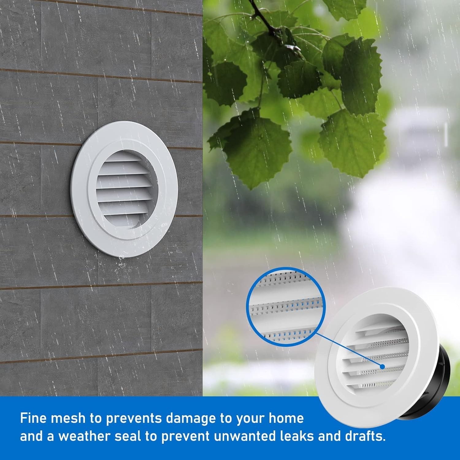 4-Inch Round Soffit Vent Cover with Built-in Fly Screen for Home Ventilation