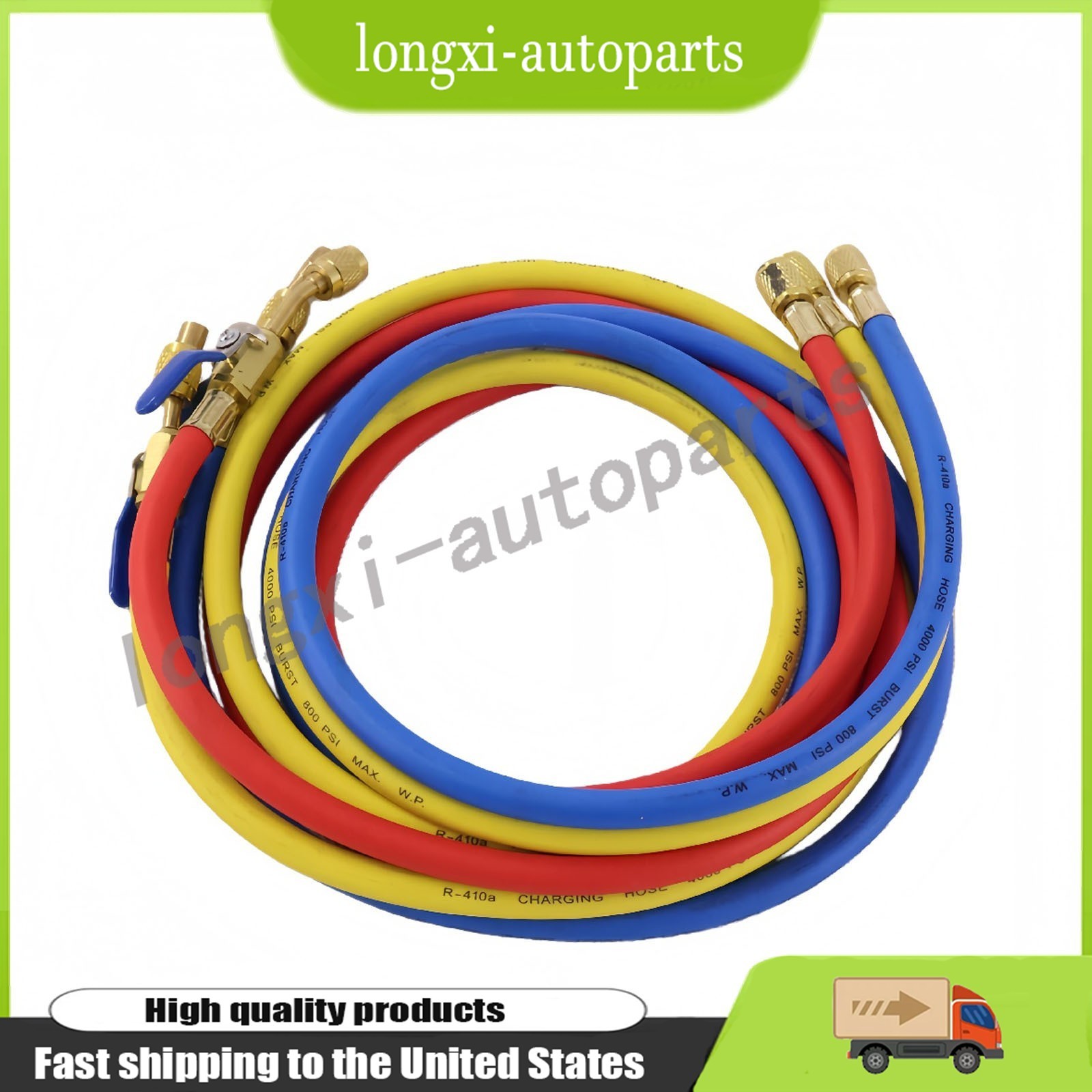NEW For Yellow Jacket 29986 Plus II 72″ HVAC Charging Hose Set 1/4″ (3-Pack) USA