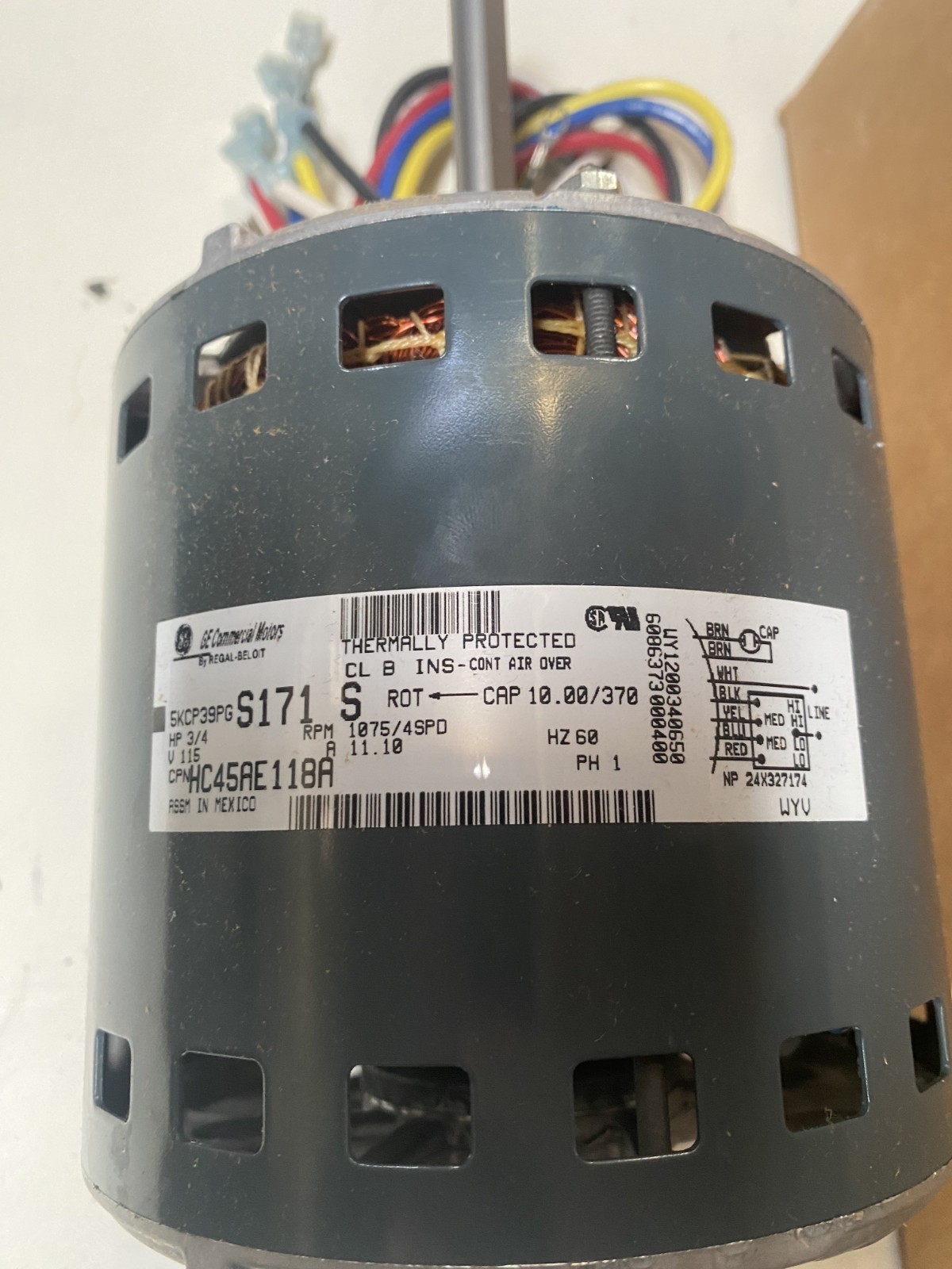 Carrier HC45AE118AE GE Commercial 5KCP39PG HVAC Blower Condenser Motor NOS