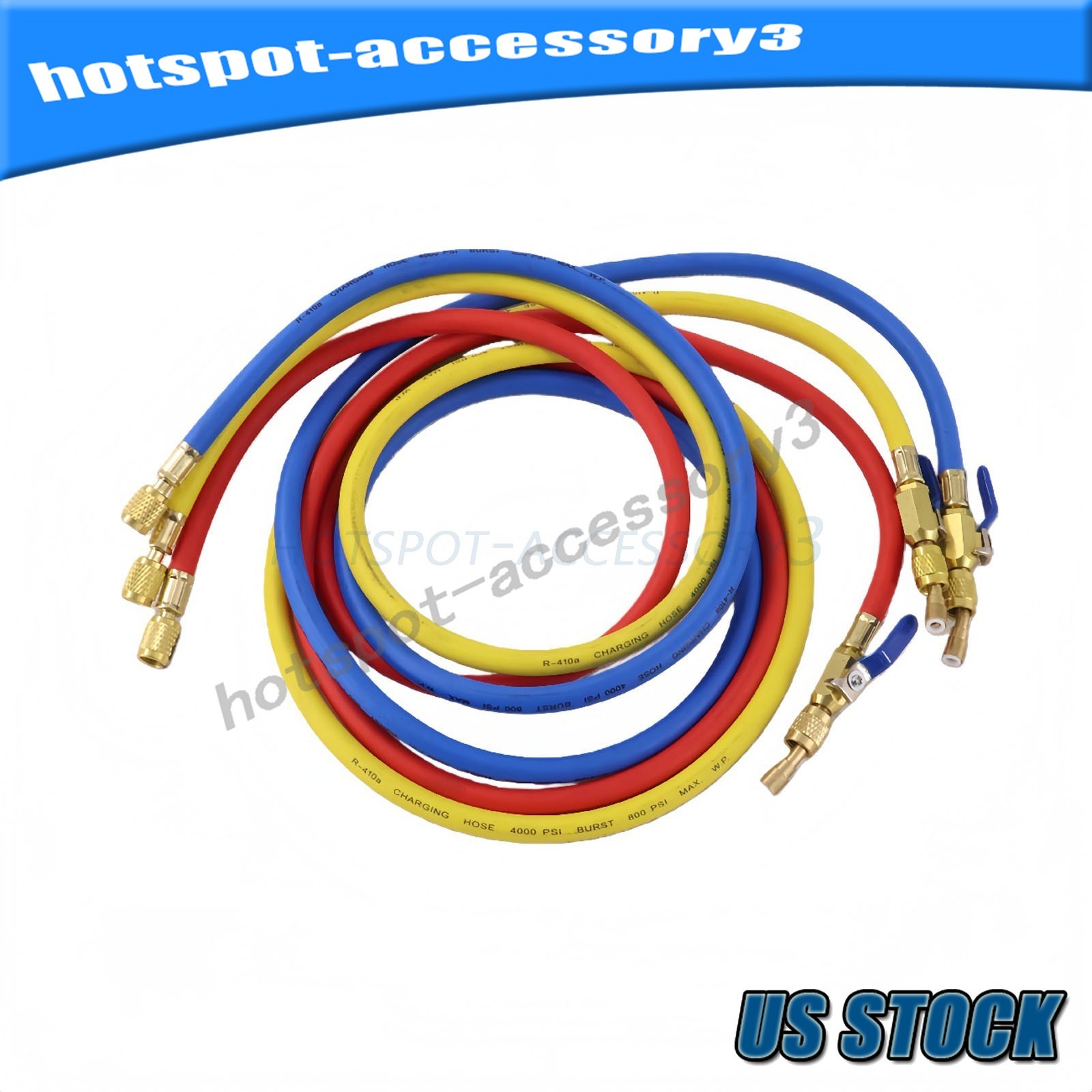For 29986 Plus II 72″ HVAC Charging Hose Set 1/4″ (3-Pack) USA