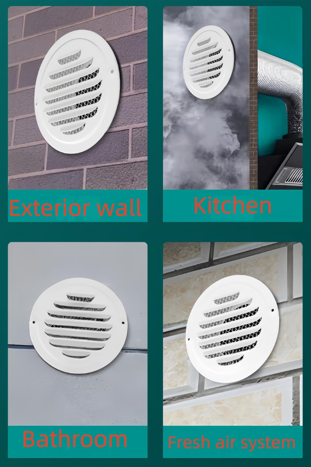 4 Inch Stainless Steel Vent Round White Soffit Vent Cover Vent Flat Duct Vent…