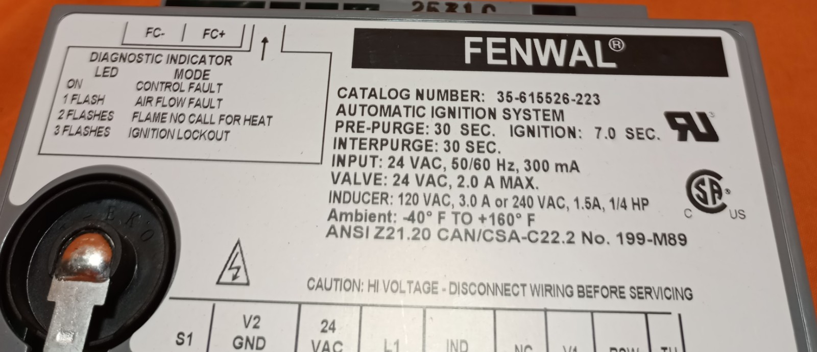Fenwal 35-615526-223 Automatic Ignition System
