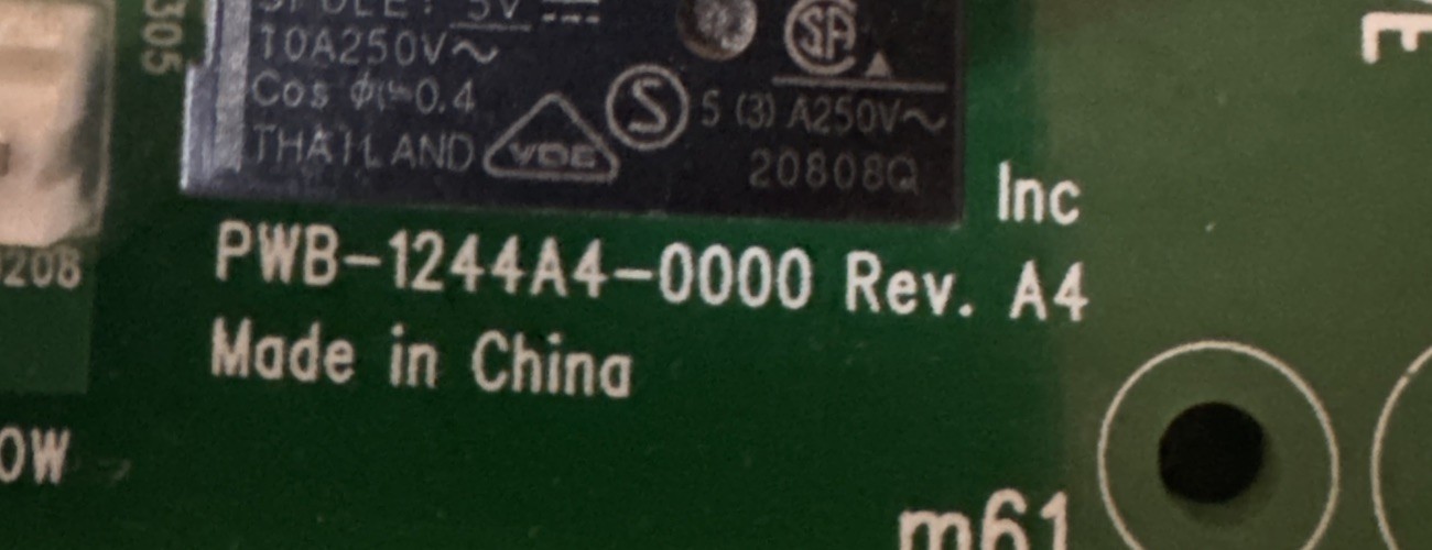 Amana PCBCP133 Control Circuit Board 40-1129Q-A61 PWB 1244A4-0000. Tested.