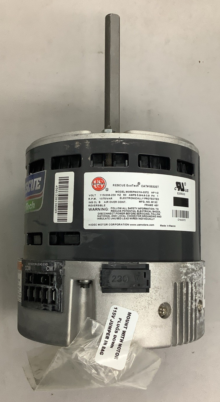 U.S. Motors 5532ET Rescue EcoTech Blower Motor 1/2HP 1075RPM (R106)