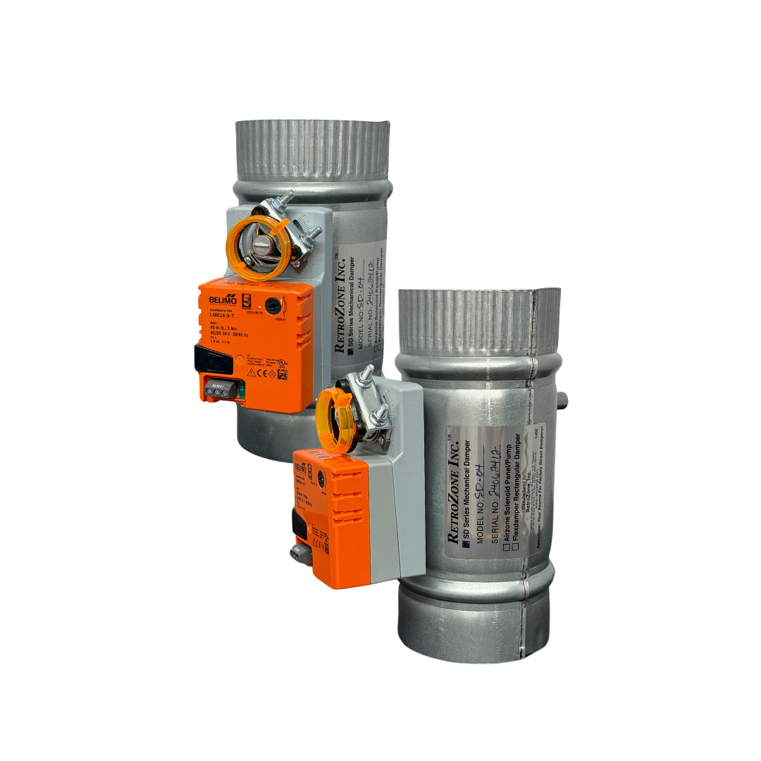 SD 4″ Belimo 3 wire Motorized 24v round zone control damper