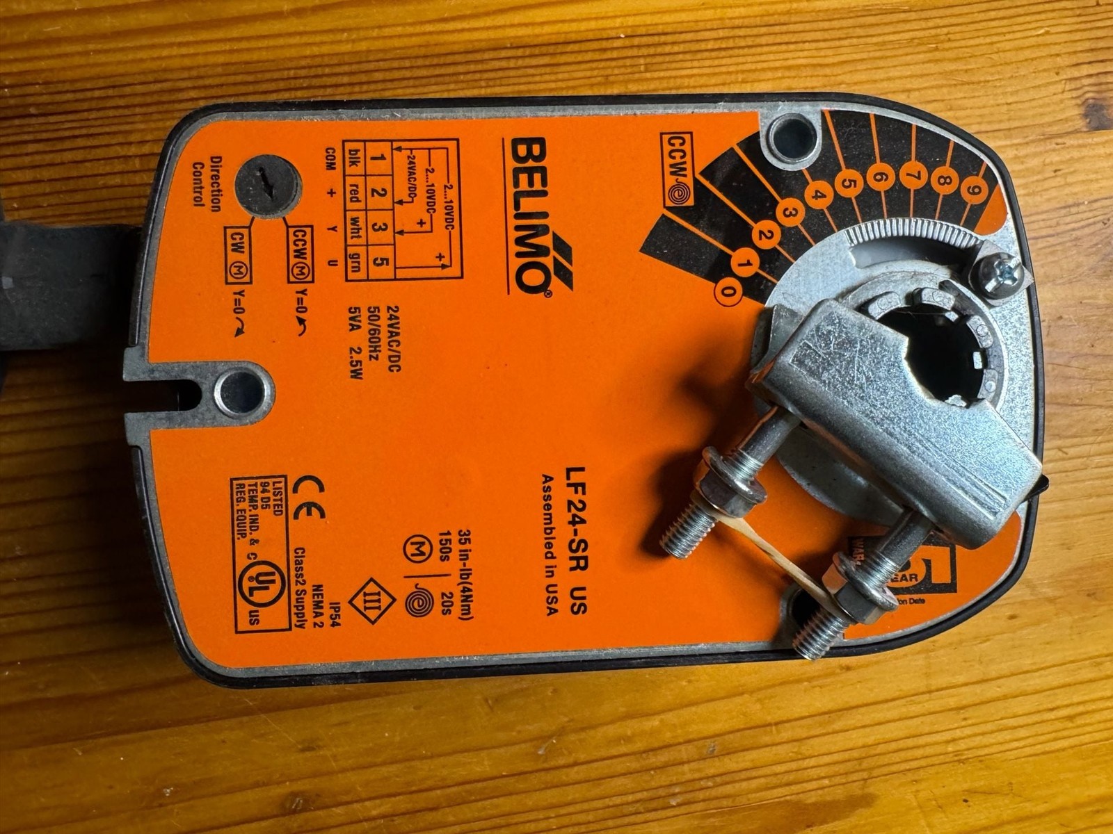 Belimo LF24-SR US Spring Return Proportional Damper Actuator 24VAC/DC