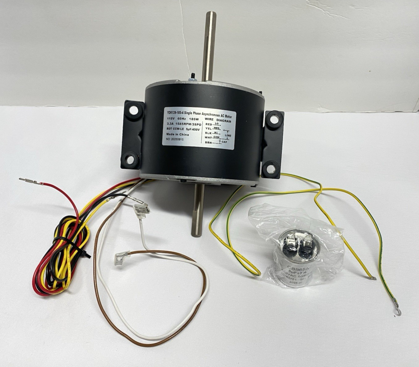 YDK139-185-4 1 Phase Asynchronous AC Motor 115V 60Hz 185w 1585 RPM Replacement