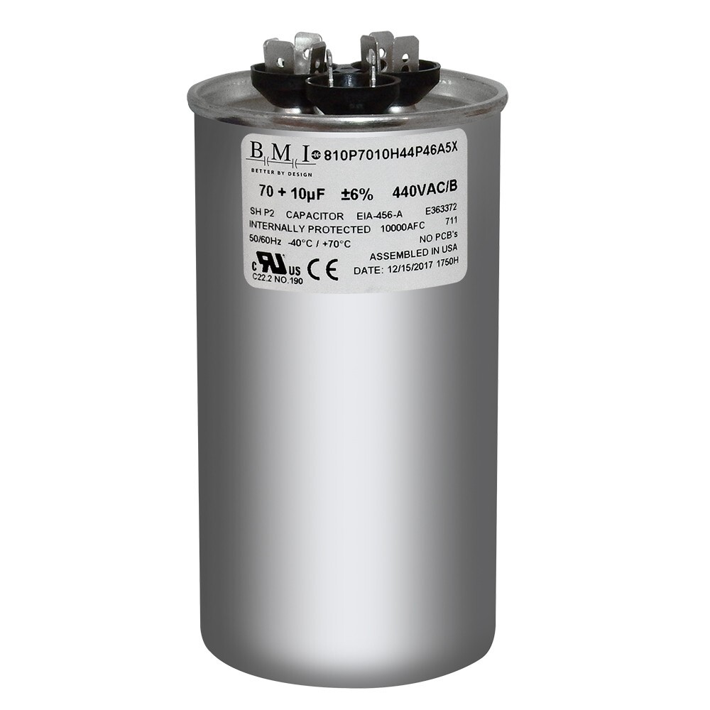 Air Conditioning HVAC Round Dual Motor CBB65D Run Capacitor 70+10 MFD 440 VAC