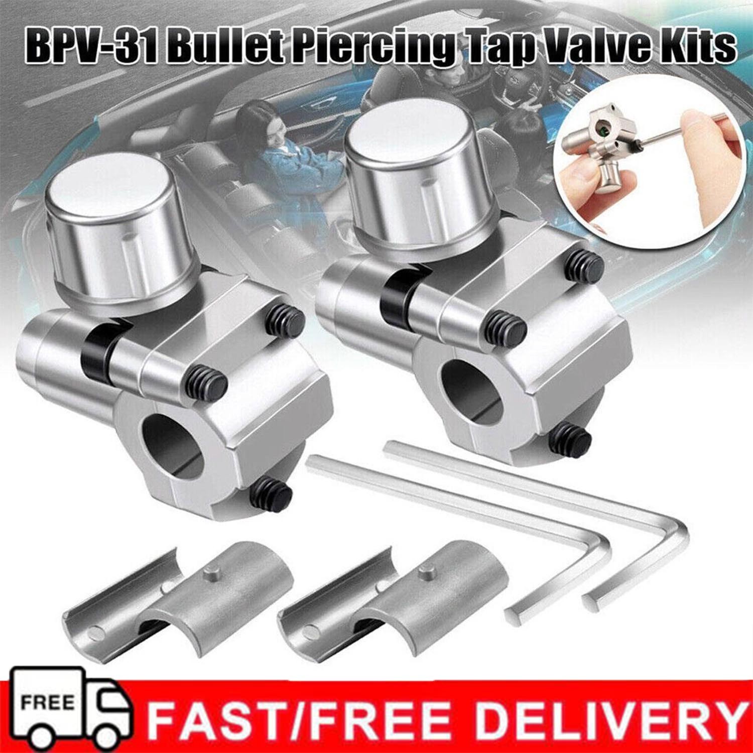 2Pcs BPV31 Bullet Piercing Valve 3 In 1 Access For Air Conditioners HVAC