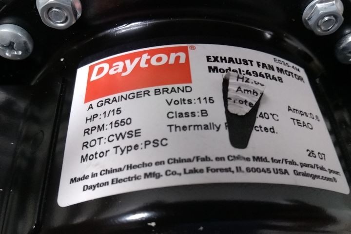 Dayton 484X38 1/15 HP 1550 RPM 115VAC 12 In Blade Shutter Mount Exhaust Fan (BW)