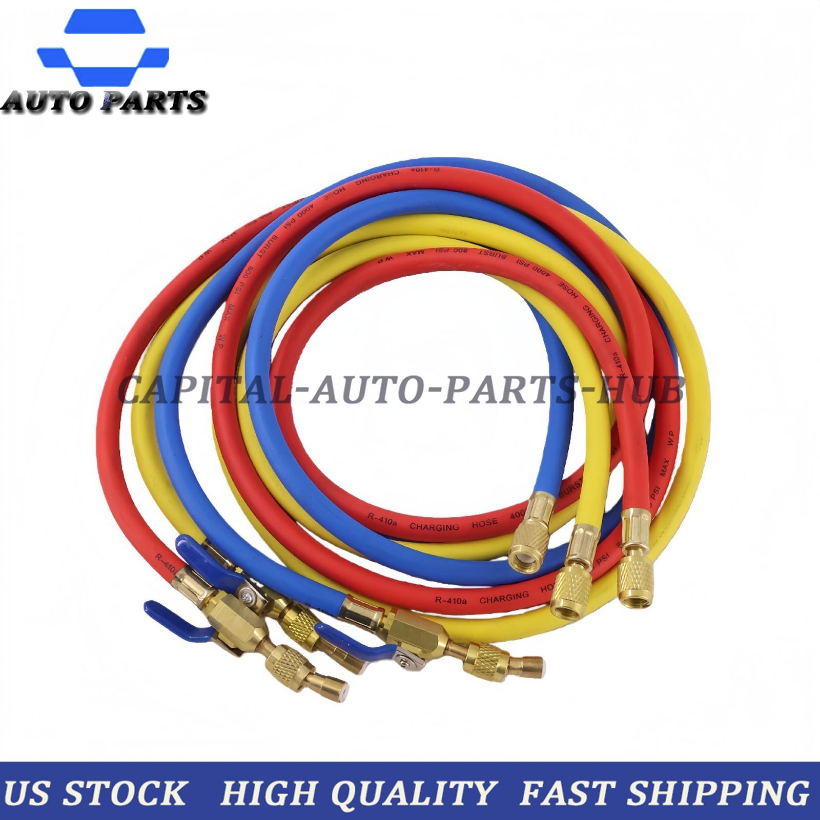 3Pack 29986 Plus II 1/4″ Hose with Compact Ball Valve 72″ for R-410A Refrige USA
