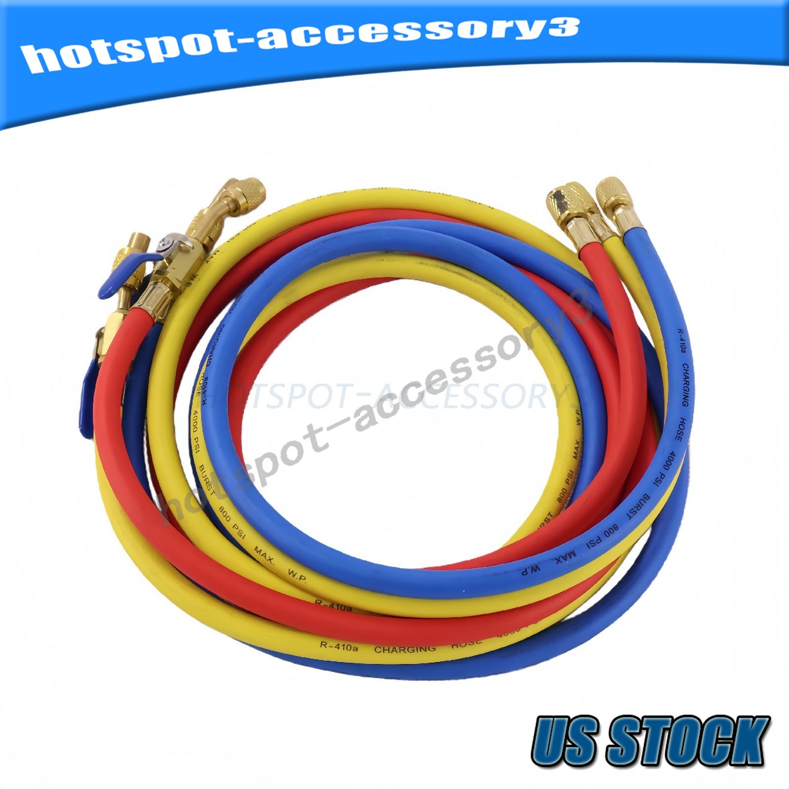 For 29986 Plus II 72″ HVAC Charging Hose Set 1/4″ (3-Pack) USA