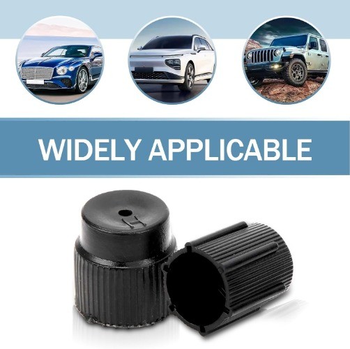 10 PCS Air Conditioning Valve Core Covers, High Side and Low Side Color: Black