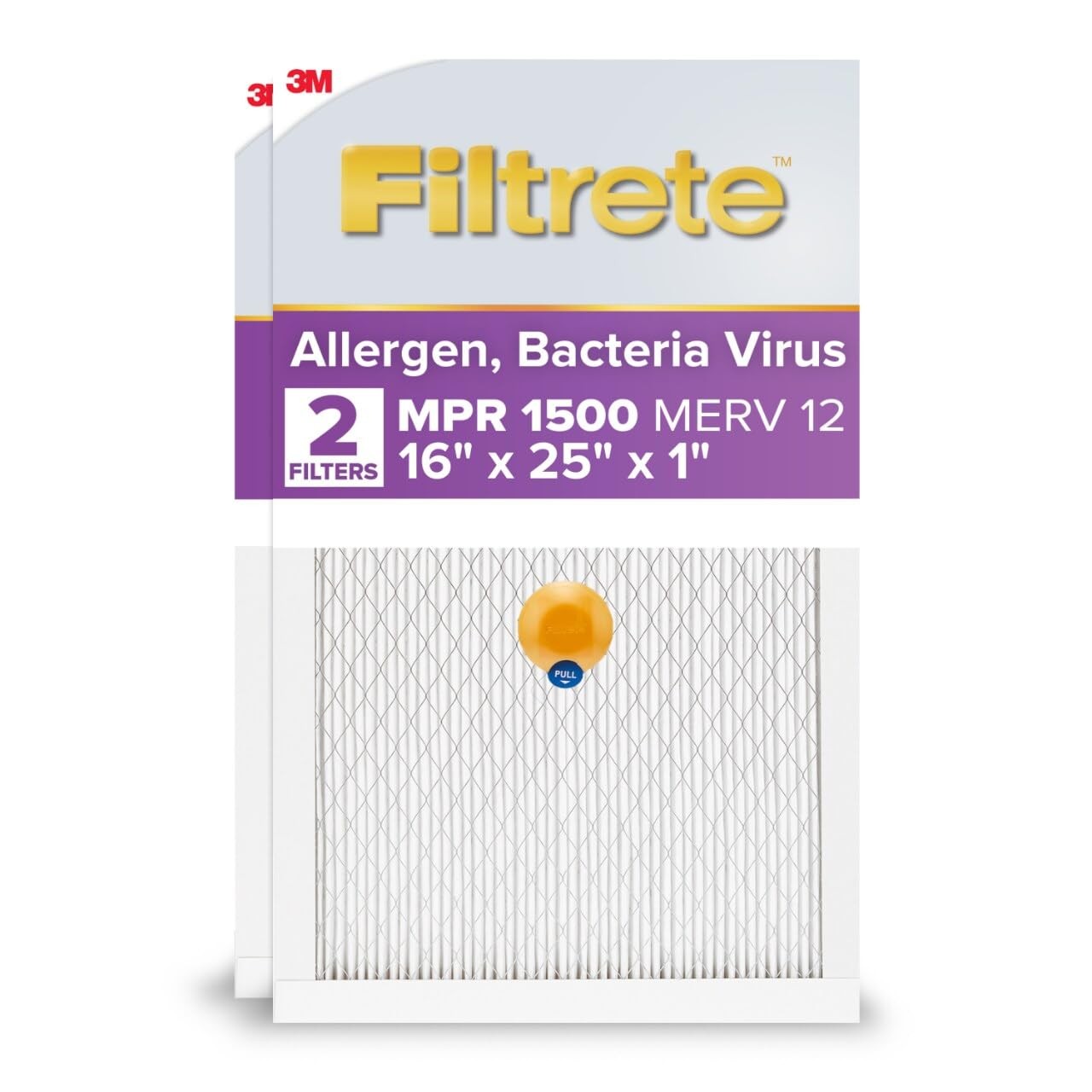 Filtrete 16x25x1 AC Furnace SMART Air Filter, MERV 12, MPR 16x25x1, White