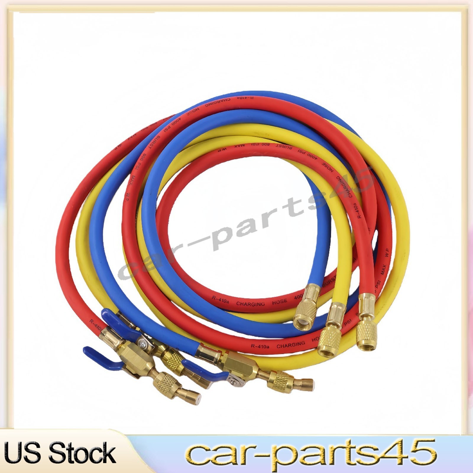Fits R-410A Refrige 3Pack 29986 Plus II 1/4″ Hose with Compact Ball Valve 72″
