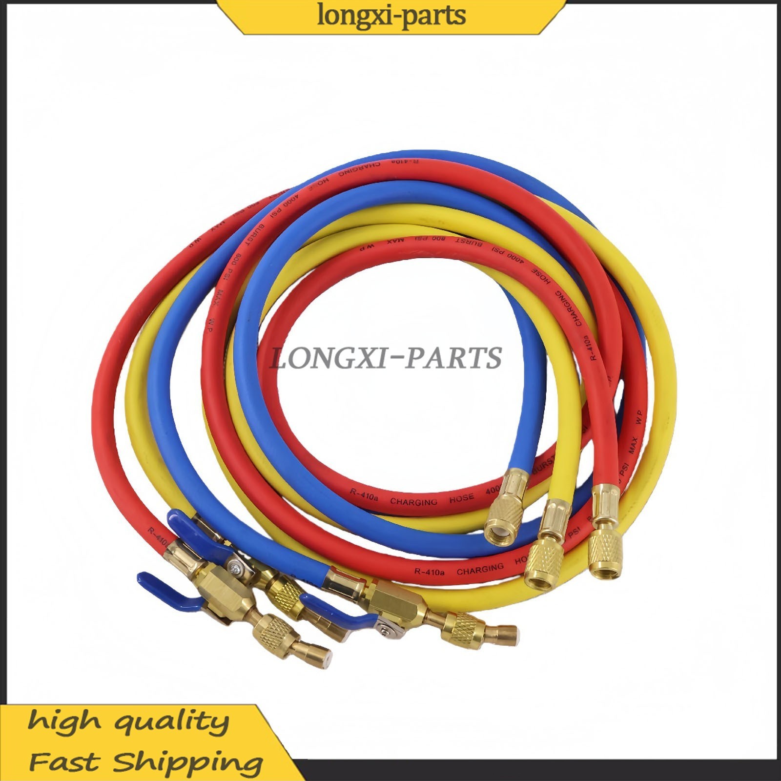 Fits R-410A Refrige 3Pack 29986 Plus II 1/4″ Hose with Compact Ball Valve 72″ US
