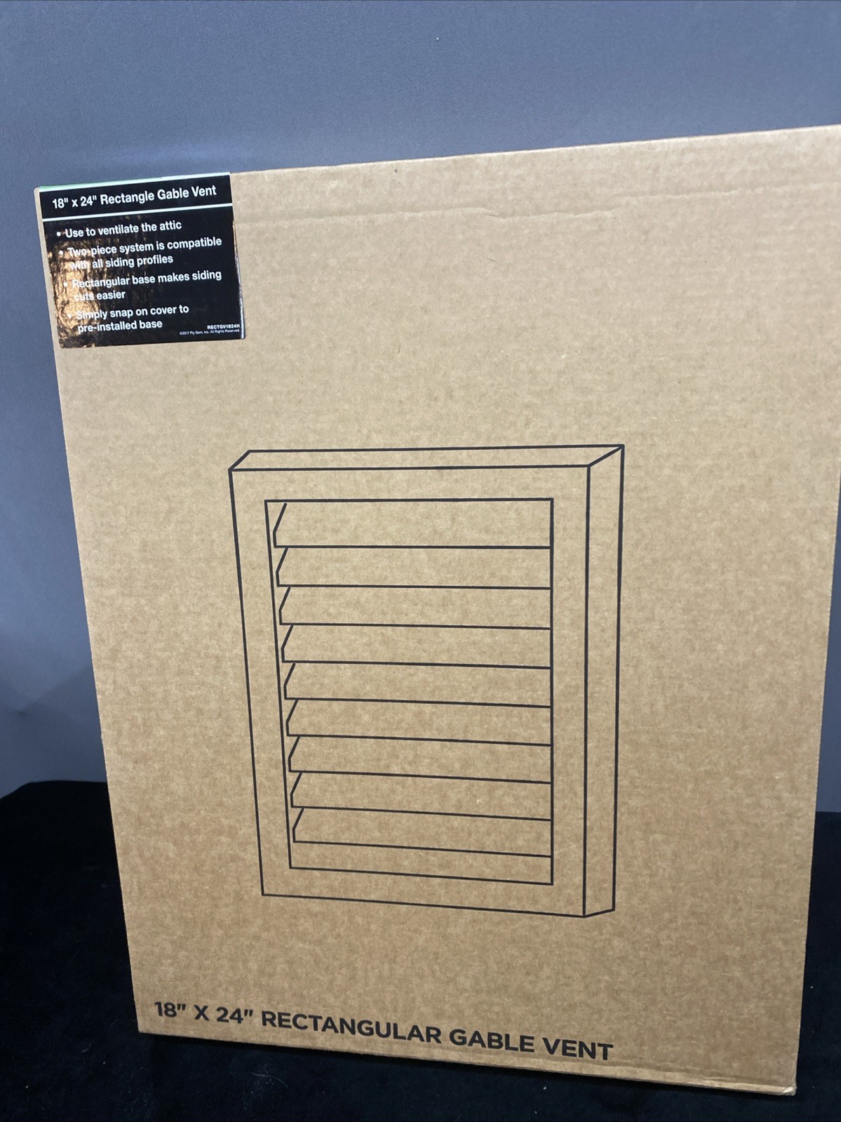 Gable Louver Vent Ply Gem 18 in. x 24 in in. Rectangle White PVC New