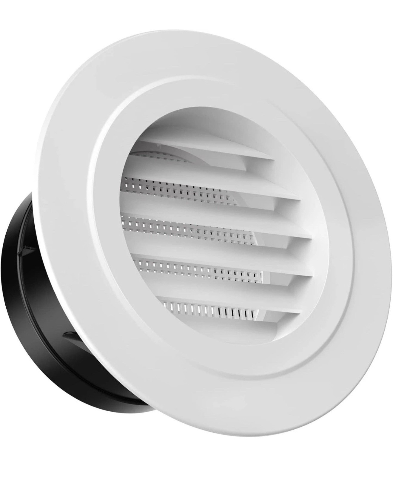 4-Inch White ABS Soffit Vent with Screen Mesh, Exhaust and HVAC Vent Cover