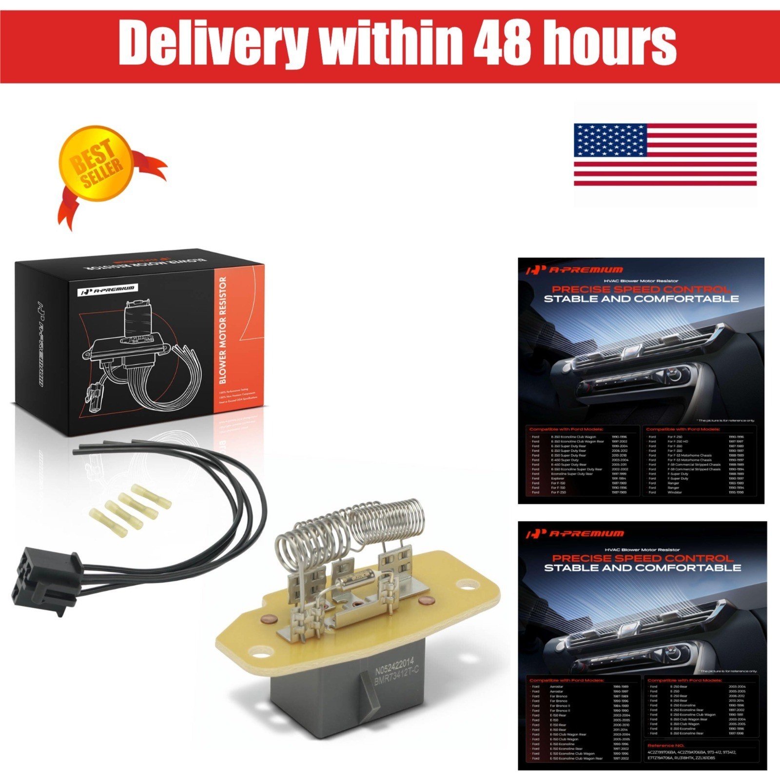 A-Premium HVAC Blower Motor Resistor for Ford & Mazda Vehicles