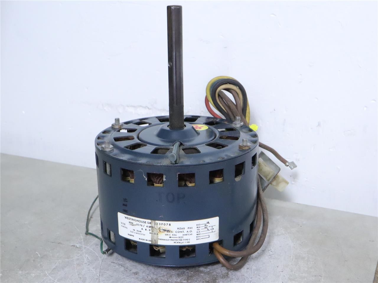 Westinghouse 323P078 HVAC Fan Blower Motor 1/3HP 115V RPM 1075 4SPD 1PH