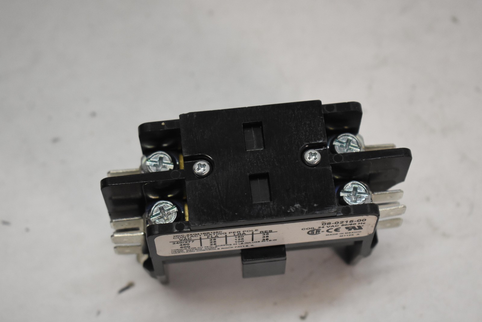 Hartland Controls 08-0215-00 25A 2-Pole Contactor Coil 24VAC Refrigeration HVAC