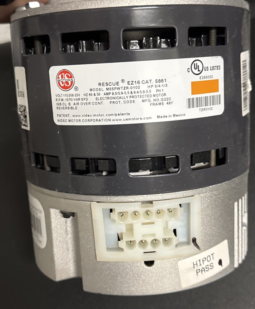 AIR HANDLER blower Motor EZ16 3/4-1/3HP 115/208-230V ECM Motor