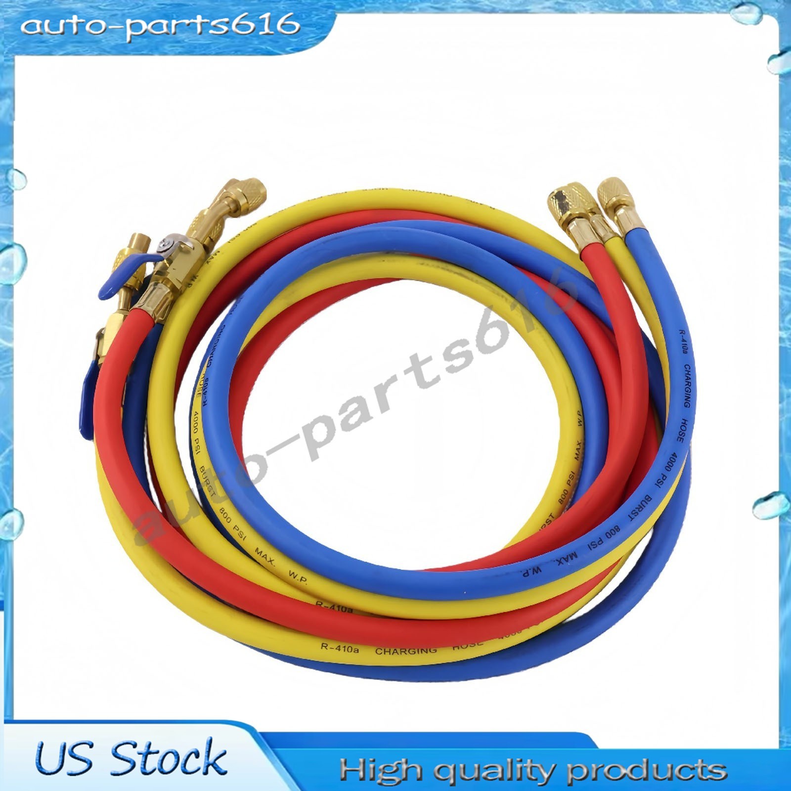 3Pack 29986 For R-410A Refrige Plus II 1/4″ Hose with Compact Ball Valve 72″ NEW