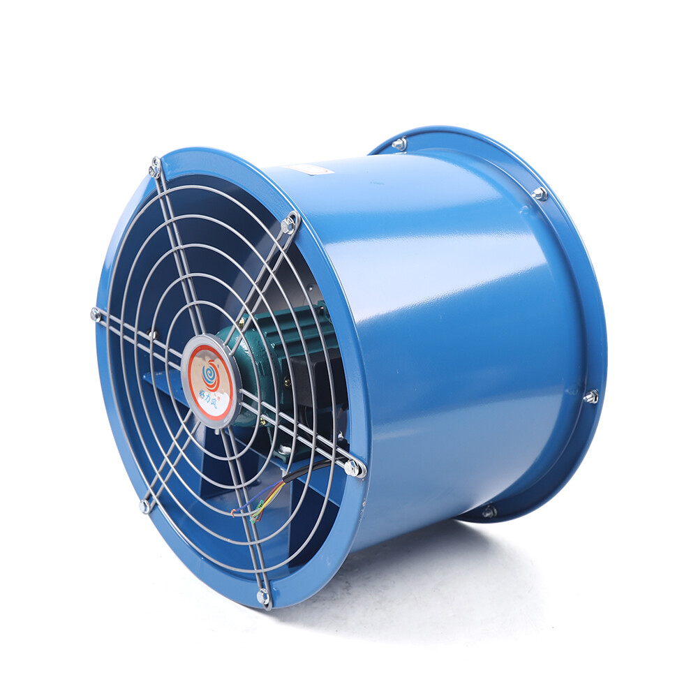 110V Cylinder Pipe Fan 250W Spray Booth Paint Fumes Exhaust Axial Fan 1420R/Min