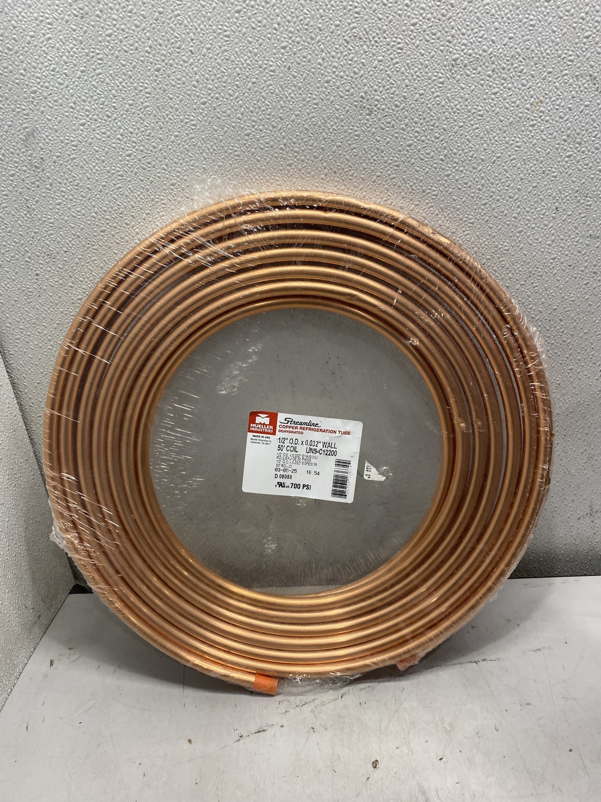 Mueller Streamline 1/2″ x 50 Ft Copper Refrigeration Tubing D08050