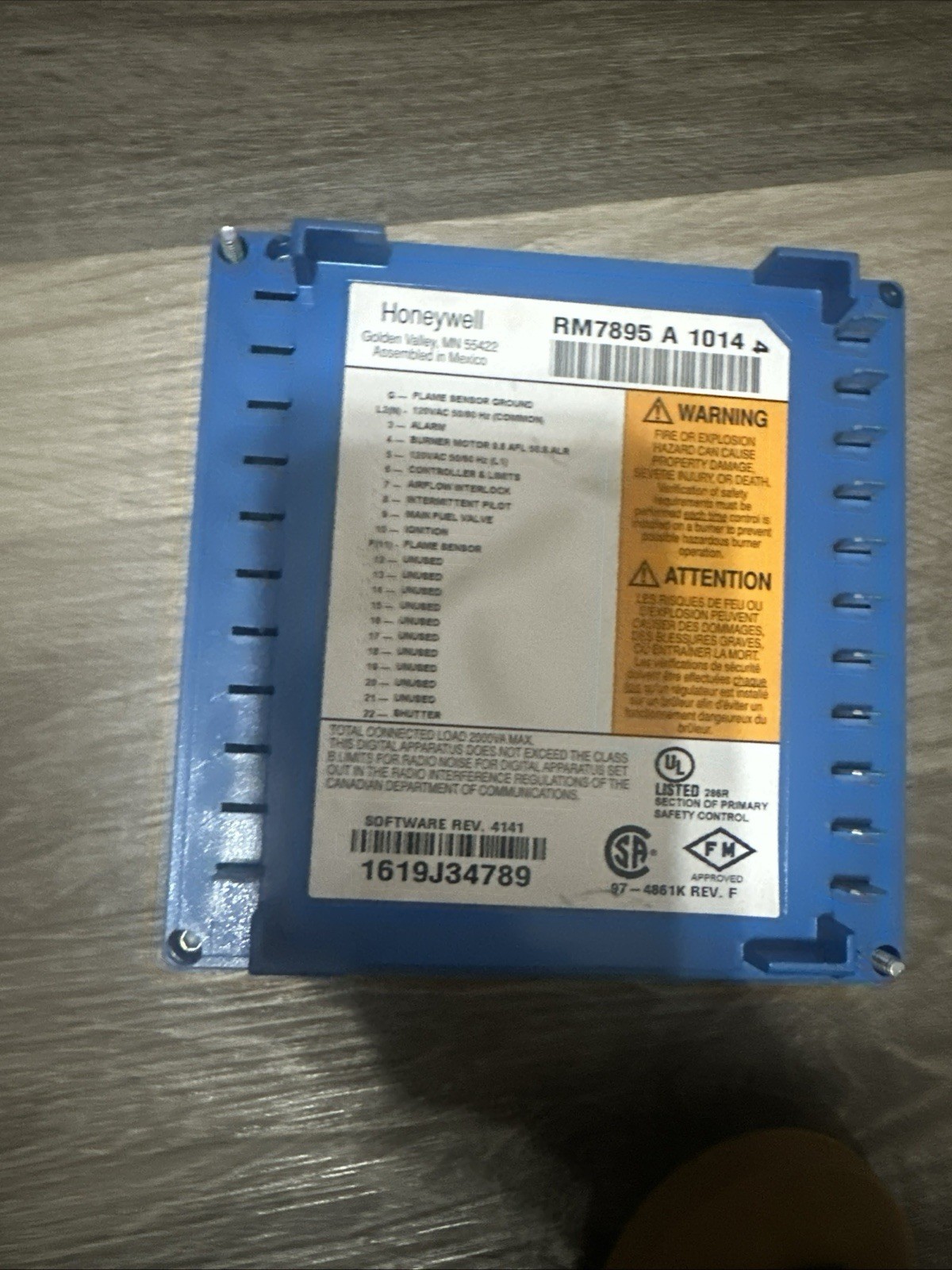 Honeywell RM7895A1014 On-Off Burner Control