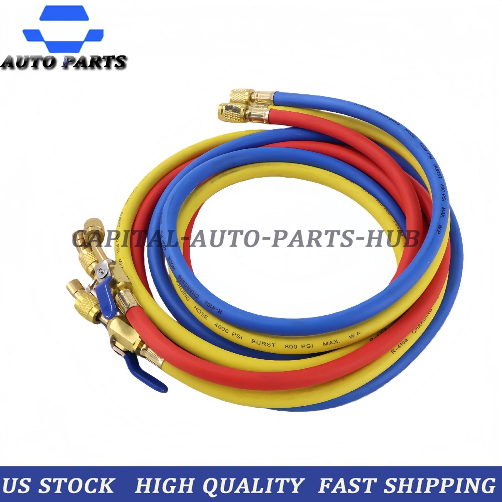 3Pack 29986 Plus II 1/4″ Hose with Compact Ball Valve 72″ for R-410A Refrige USA