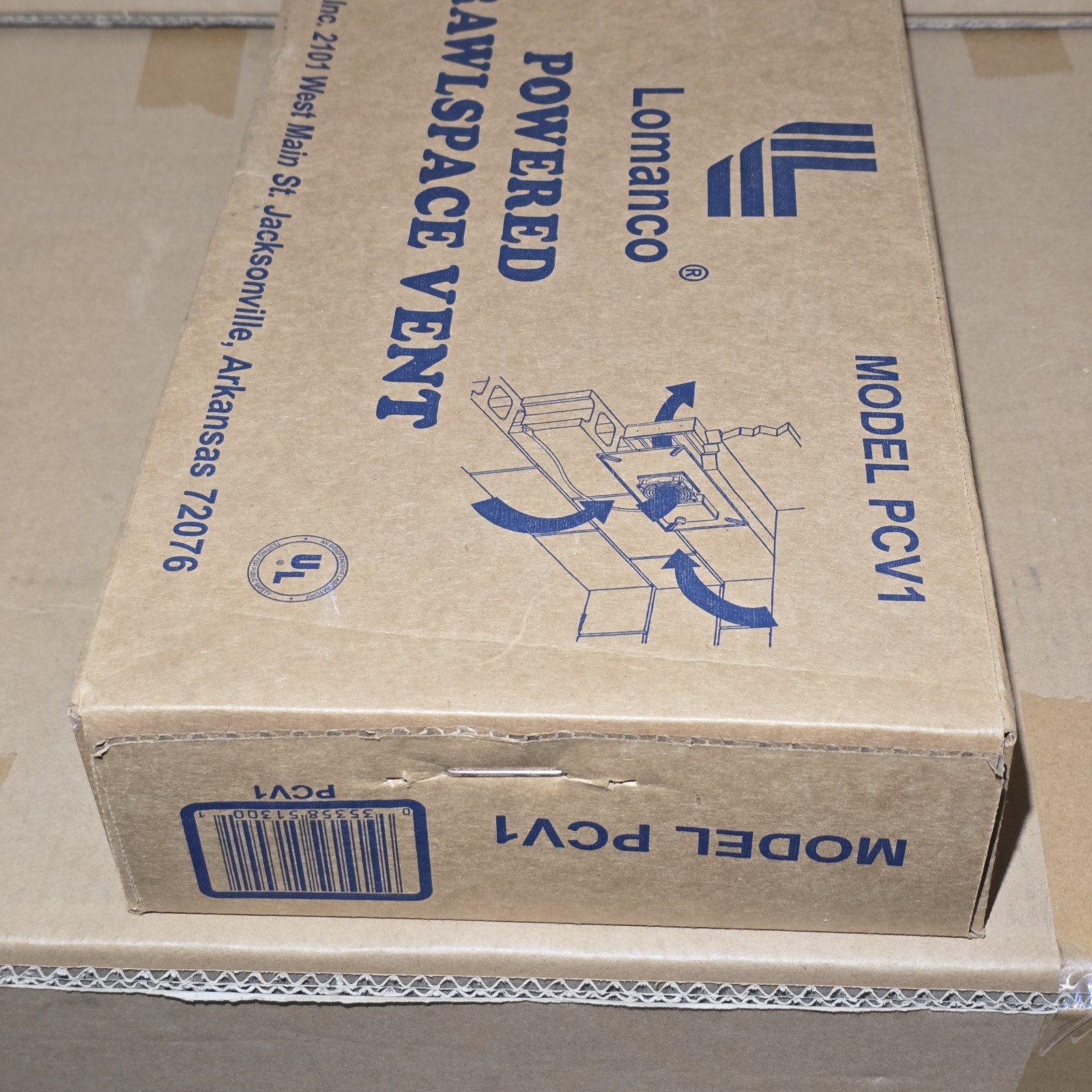 Lomanco PCV1 Powered Crawlspace Vent 19x9x3 Ventilating 1650 Cubic Feet NIB USA