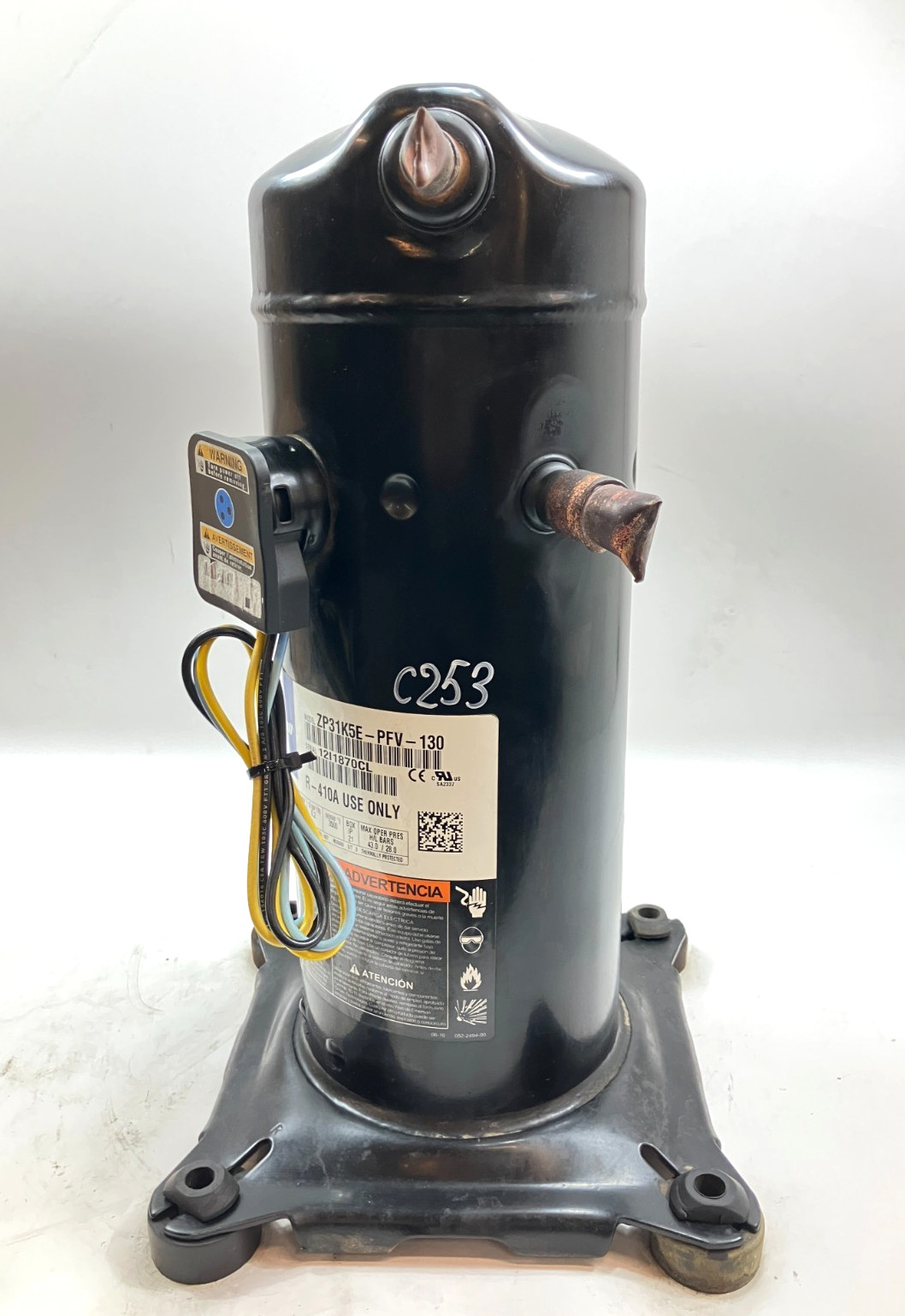 Copeland 2.5 Ton Scroll Compressor ZP31K5E-PFV-130 R410A 208/230V 1 PH used C253