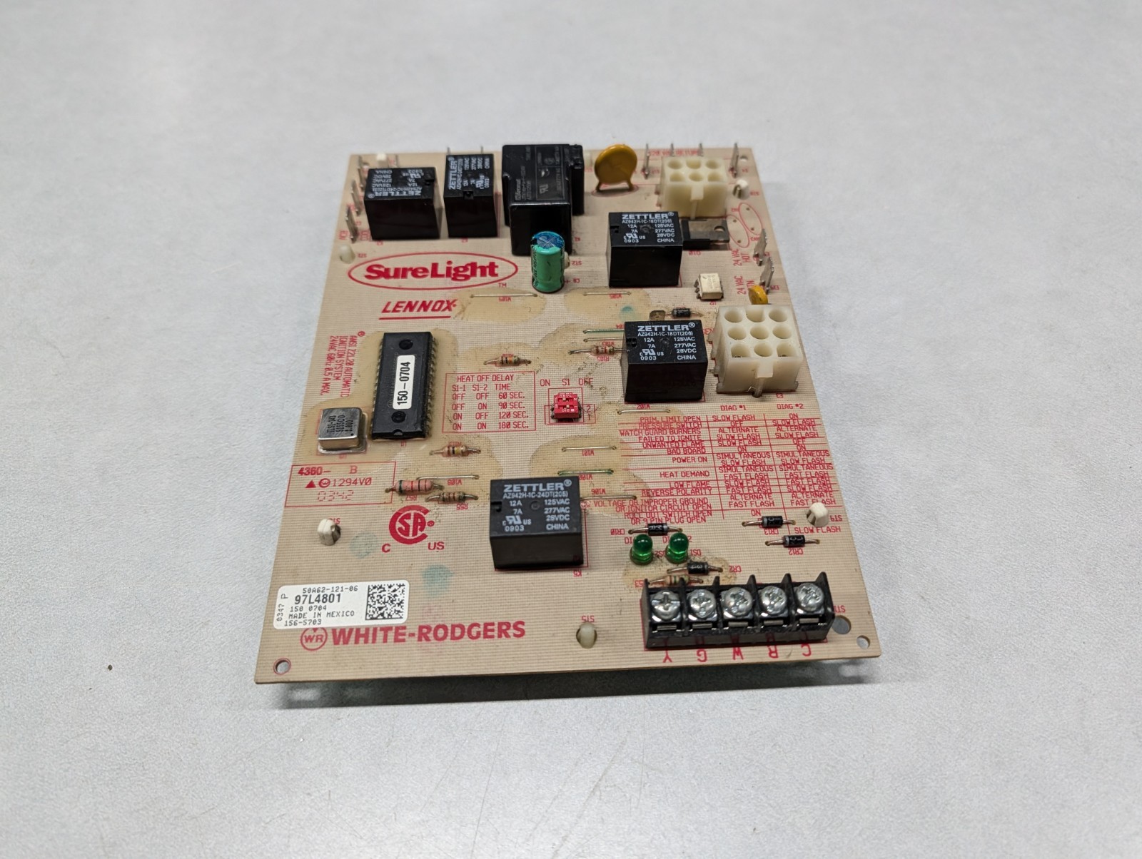 Lennox SureLight 97L4801 / 50A62-121 Furnace Control Circuit Board
