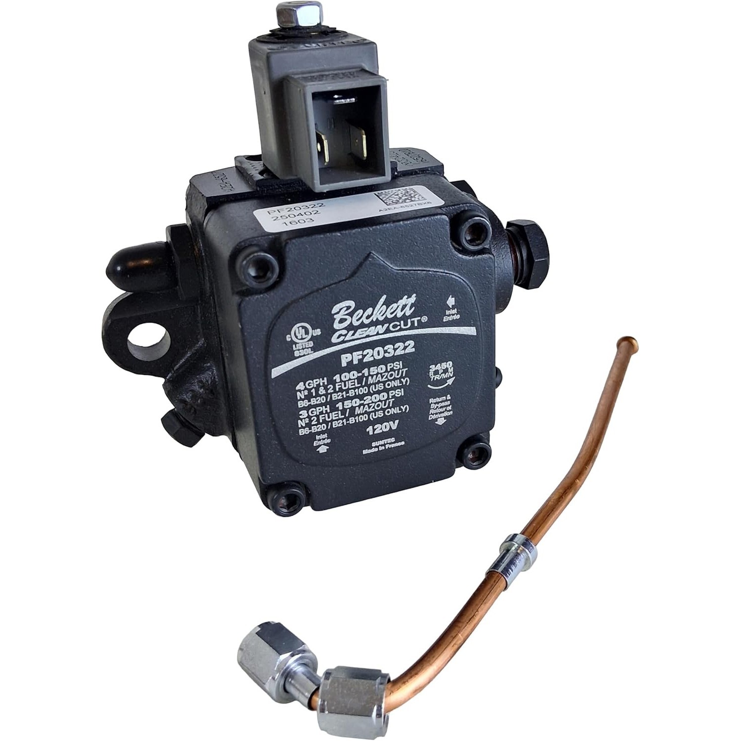 OEM Beckett 2184404U 120 Volt, Cleancut Oil Burner Pump For Related HVAC Systems