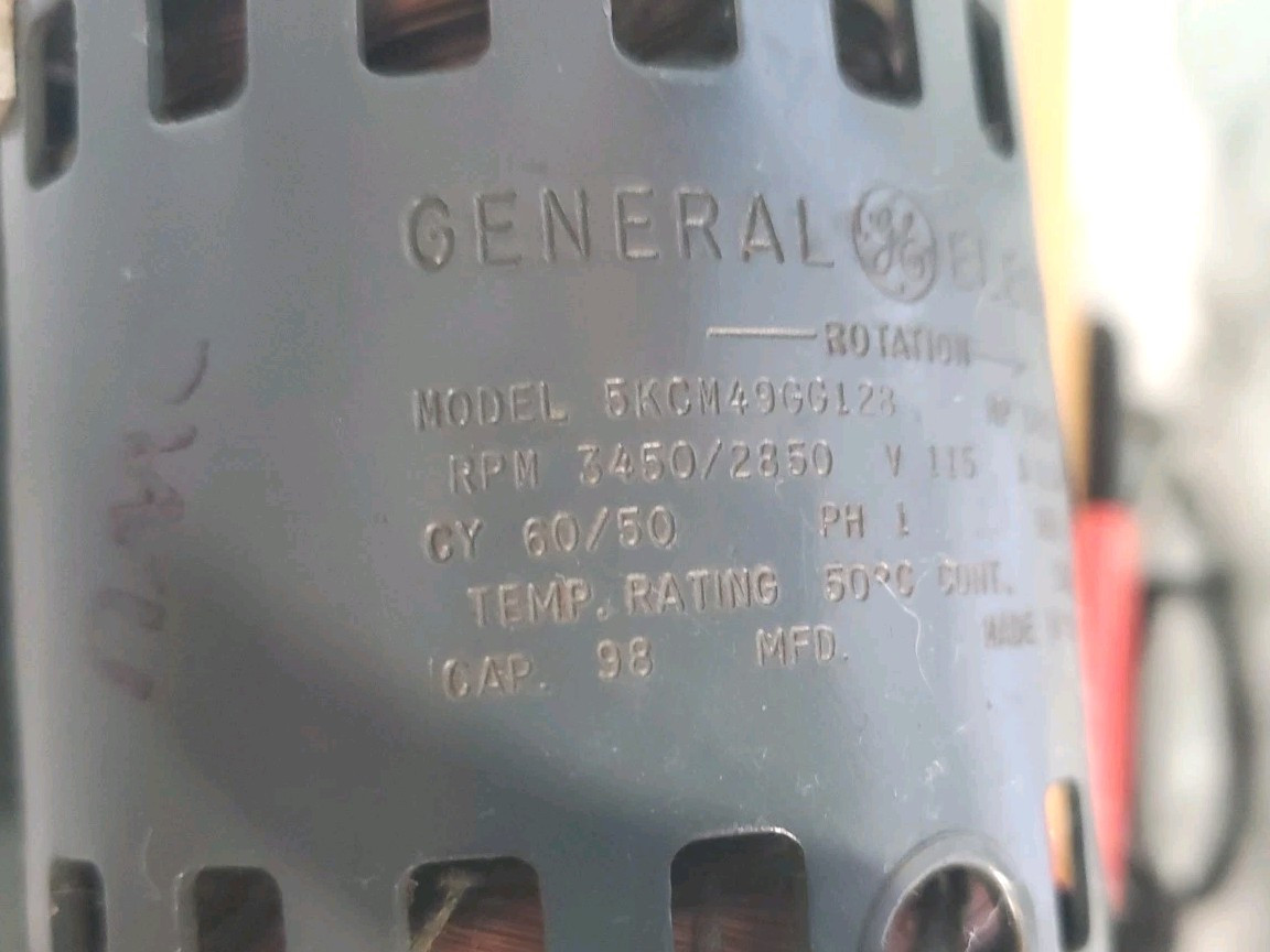 GE MOTOR 5KCM49GG128 1/20 HP 3450 RPM Untested As Is